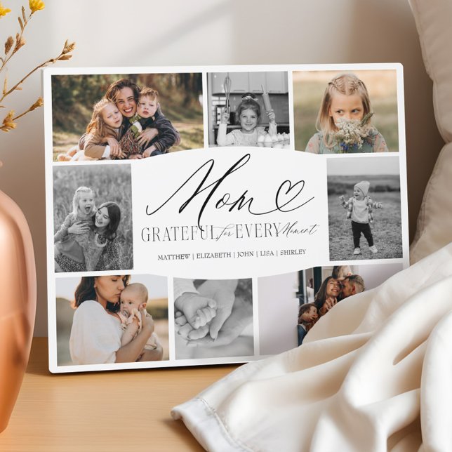 Elegant Personalized Mom Photo Collage Keepsake Plaque (Personalized Mom Photo Collage)