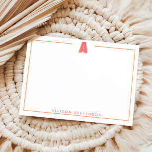 Elegant Personalized Monogram 3D Letter A Initial Note Card