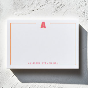 Elegant Personalized Monogram 3D Letter A Initial  Post-it Notes