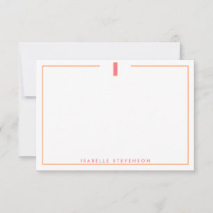 Elegant Personalized Monogram 3D Letter I Initial Note Card