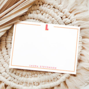 Elegant Personalized Monogram 3D Letter L Initial Note Card