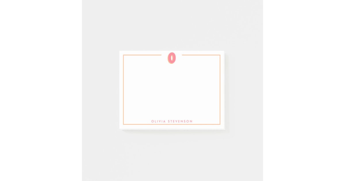 Elegant Personalized Monogram 3D Letter O Initial Post-it Notes | Zazzle