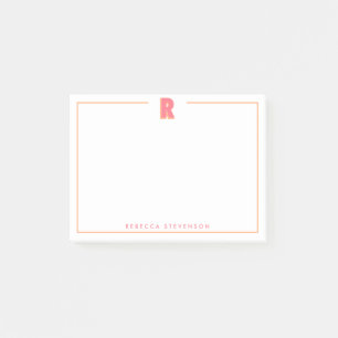 Elegant Personalized Monogram 3D Letter R Initial Post-it Notes