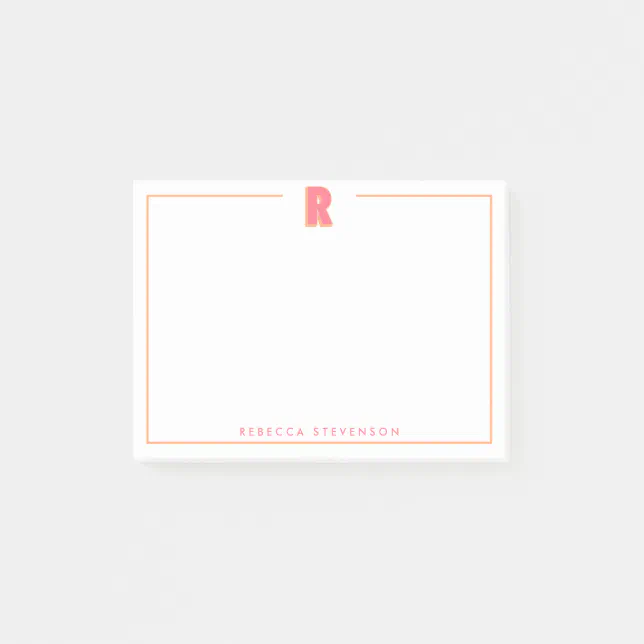 Note Cards Initial R Elegant Personalized Monogram 3D Letter R Initial Post-it Notes | Zazzle