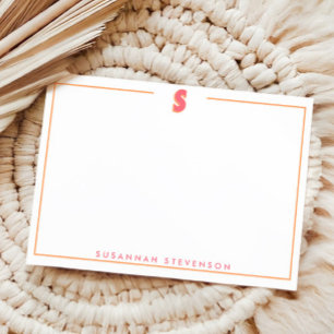 Elegant Personalized Monogram 3D Letter S Initial Note Card