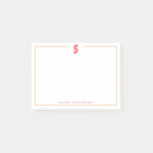 Elegant Personalized Monogram 3D Letter S Initial Post-it Notes