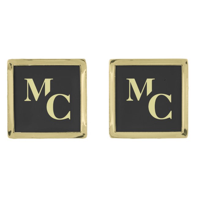 Elegant  Personalized Monogram and Name Cufflinks (Front)