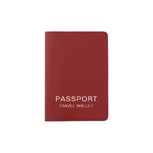 Elegant Personalized Monogram Deep Red Passport Holder
