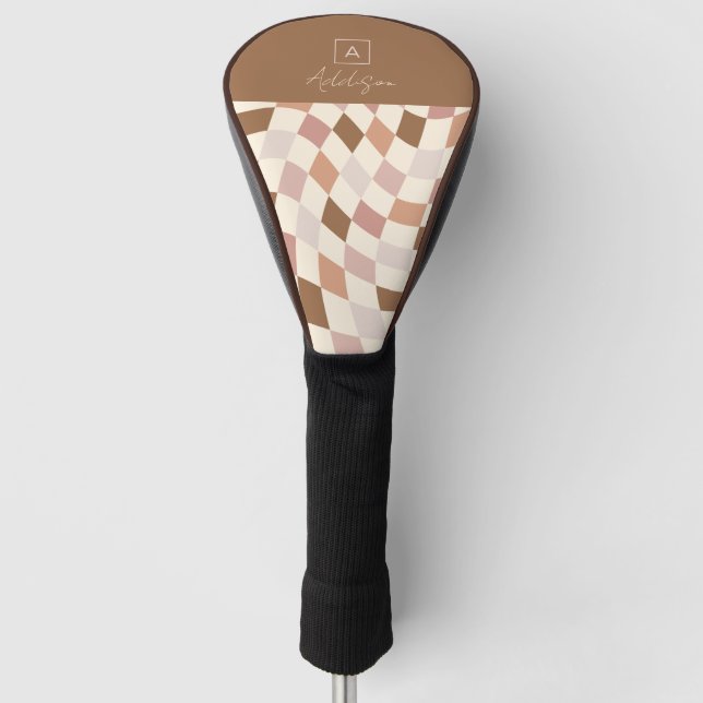 Elegant Personalized Monogram Golf Head Cover (Front)