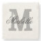 Elegant personalized monogram letter stone coaster
