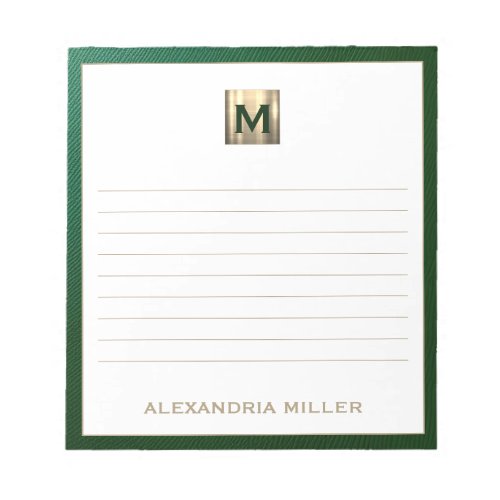 Elegant Personalized Monogram Lined Notepad