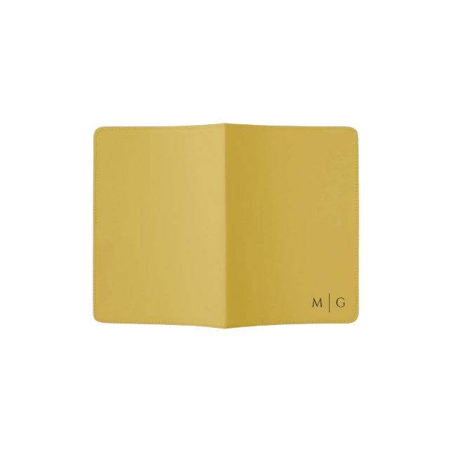 Elegant Personalized Monogram Metallic Gold Passport Holder (Opened)