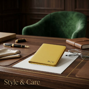 Elegant Personalized Monogram Metallic Gold Passport Holder