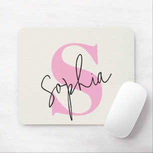 Elegant Personalized Monogram Mouse Pad