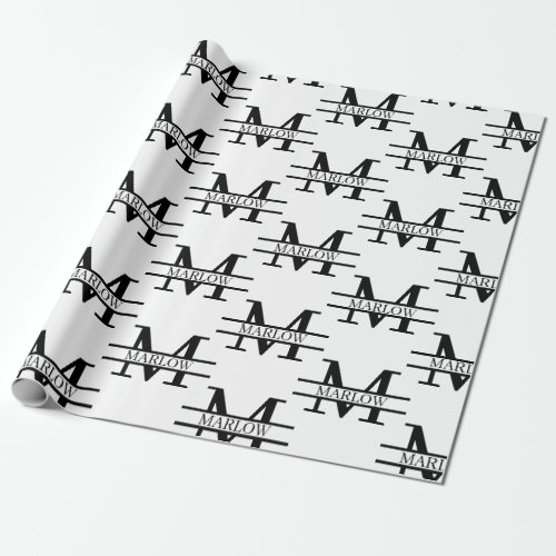 Elegant Personalized Monogram Name Custom  Wrapping Paper