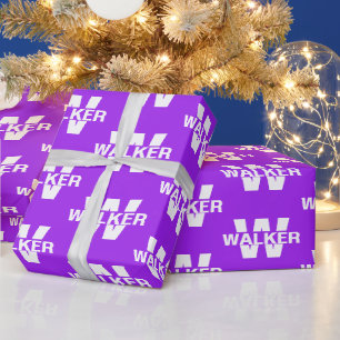 Elegant Personalized Monogram Name - Purple Gift Wrapping Paper