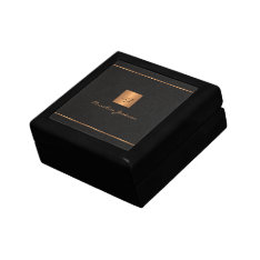 Elegant Personalized Monogram Name Script Black Gift Box at Zazzle