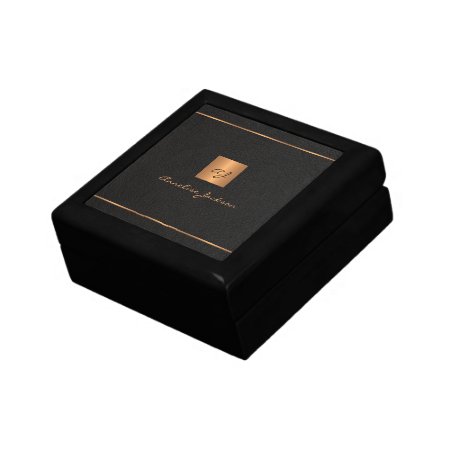 Elegant Personalized Monogram Name Script Black Gift Box