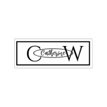 Elegant Personalized Monogram Rubber Stamp