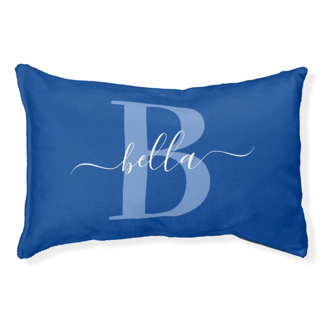 Elegant Personalized Monogram Script Custom Name Pet Bed (Front)