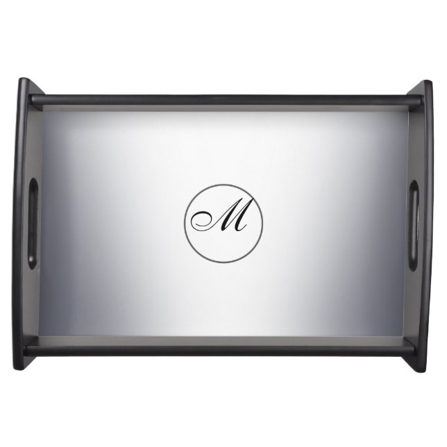 Elegant Personalized Monogram Serving Tray (Front)