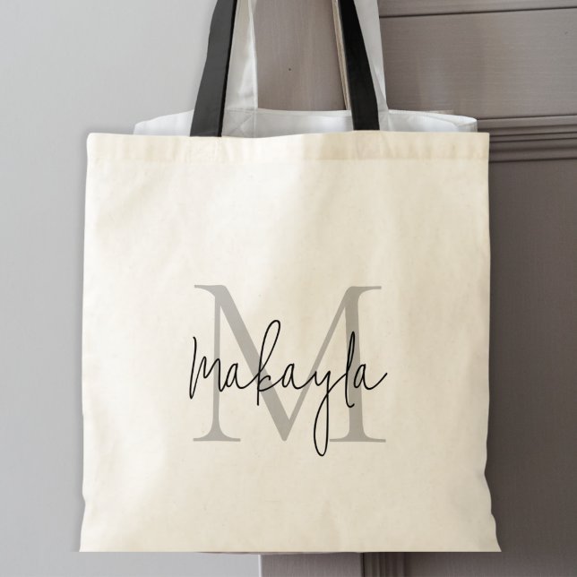 Elegant Personalized Monogram Tote Bag (Creator Uploaded)