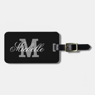 Elegant personalized monogram travel luggage tag