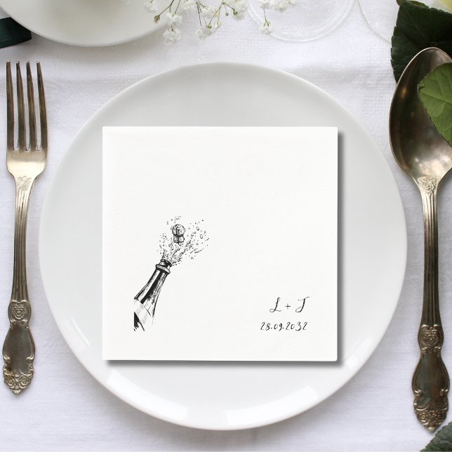 Elegant Personalized Monogram Wedding Cocktail Napkins (Creator Uploaded)