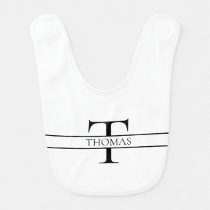 Elegant Personalized Monogrammed Custom Name Baby Bib