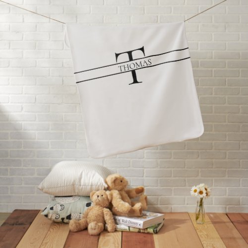 Elegant Personalized Monogrammed Custom Name Baby Blanket