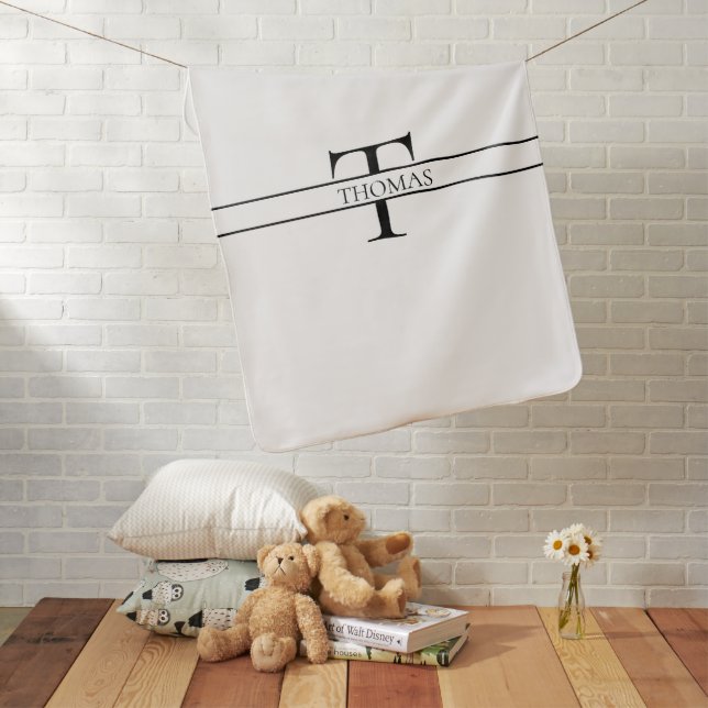 Elegant Personalized Monogrammed Custom Name Baby Blanket (In Situ)
