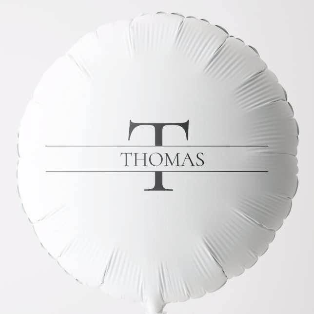 Elegant Personalized Monogrammed Custom Name  Balloon (Front)