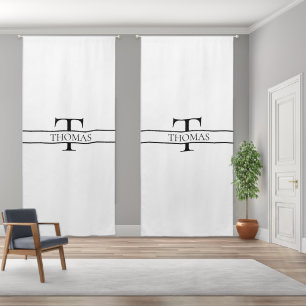 Elegant Personalized Monogrammed Custom Name Blackout Curtains