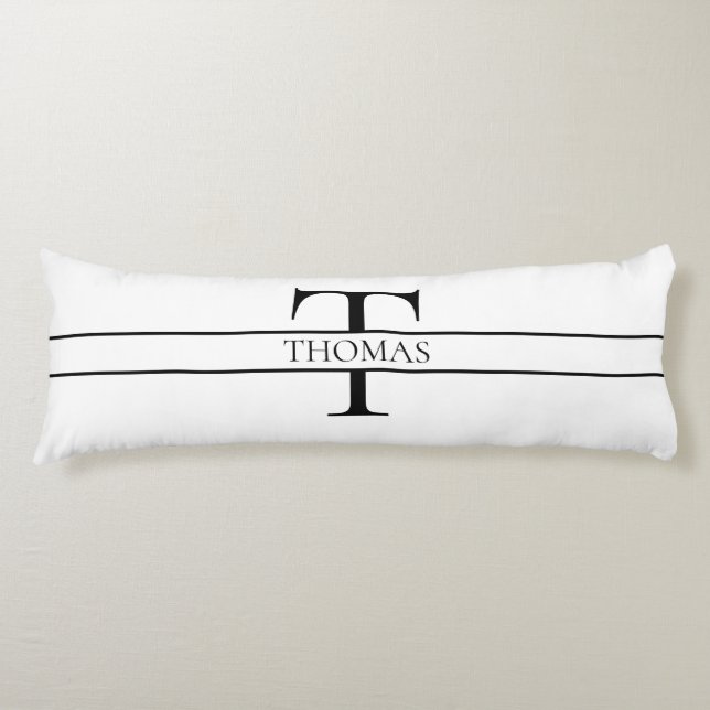 Elegant Personalized Monogrammed Custom Name Body Pillow (Front)