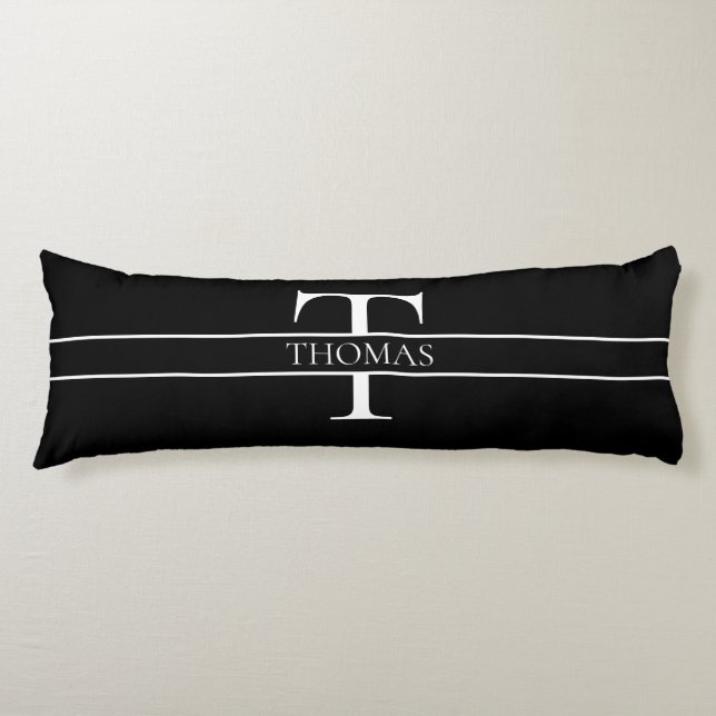 Elegant Personalized Monogrammed Custom Name  Body Pillow (Front)