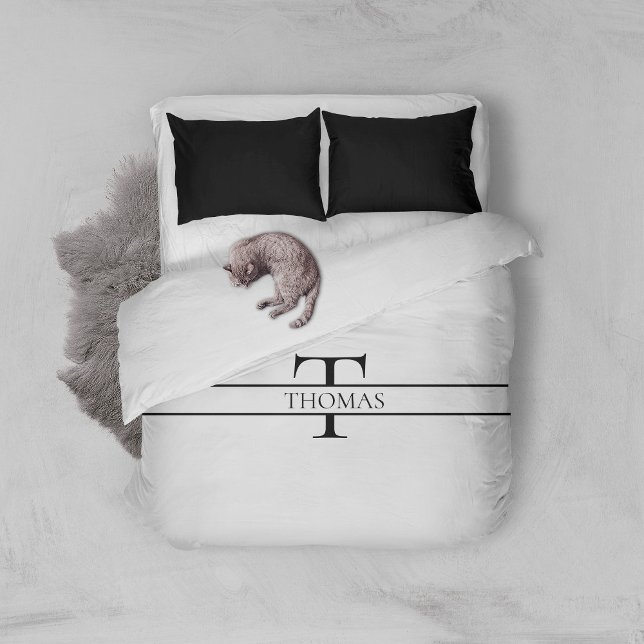 Elegant Personalized Monogrammed Custom Name Duvet Cover (Creator Uploaded)