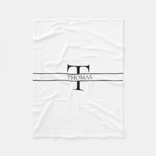 Elegant Personalized Monogrammed Custom Name Fleece Blanket