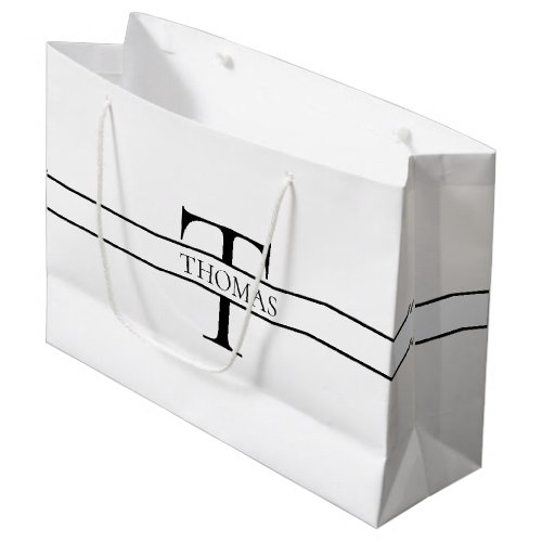 Elegant Personalized Monogrammed Custom Name  Large Gift Bag