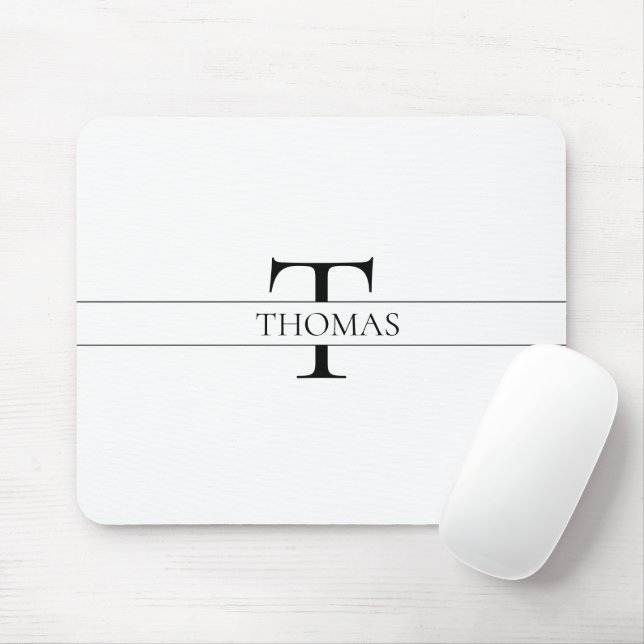 Elegant Personalized Monogrammed Custom Name Mouse Pad (With Mouse)