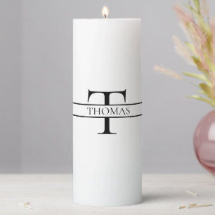 Elegant Personalized Monogrammed Custom Name Pillar Candle