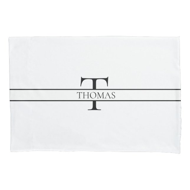 Elegant Personalized Monogrammed Custom Name Pillow Case (Front)