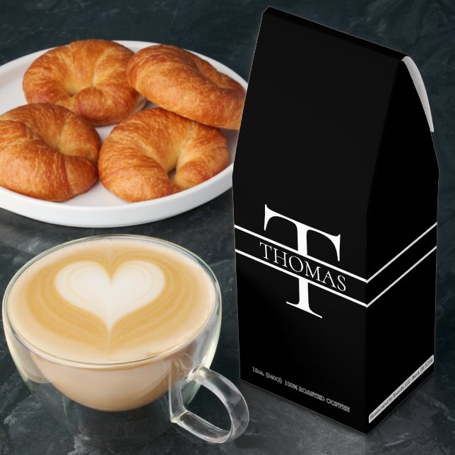 Elegant Personalized Monogrammed Custom Name  Roasted Coffee (Breakfast)