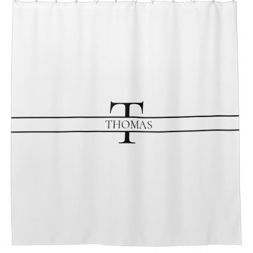 Elegant Personalized Monogrammed Custom Name Shower Curtain Zazzle