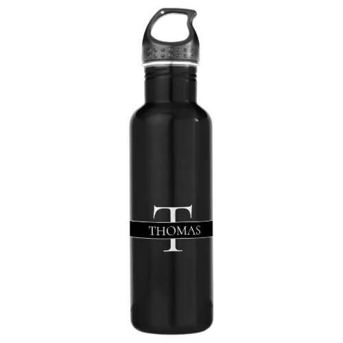 Elegant Personalized Monogrammed Custom Name Stainless Steel Water Bottle