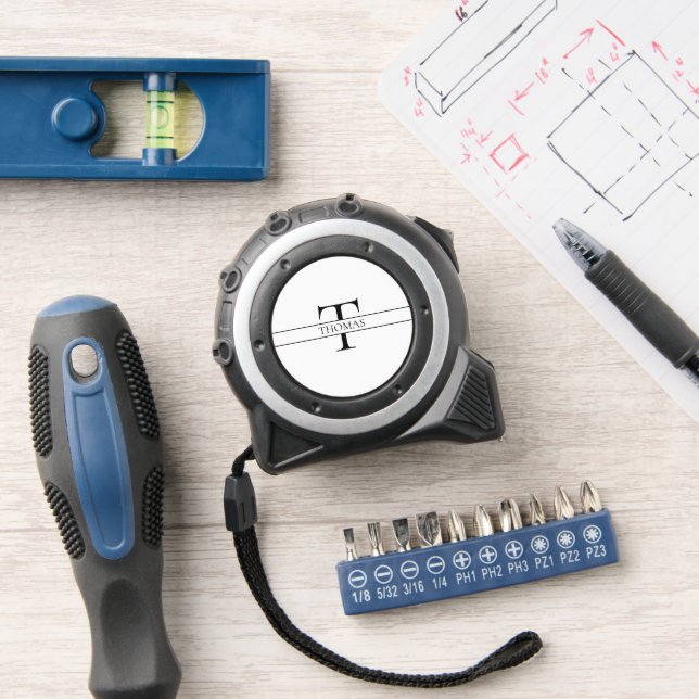 Elegant Personalized Monogrammed Custom Name  Tape Measure (Workshop)