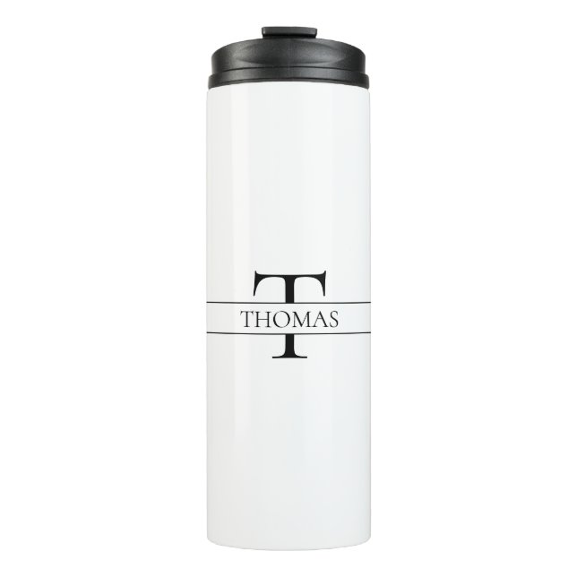Elegant Personalized Monogrammed Custom Name Thermal Tumbler (Front)