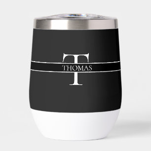 Elegant Personalized Monogrammed Custom Name  Thermal Wine Tumbler