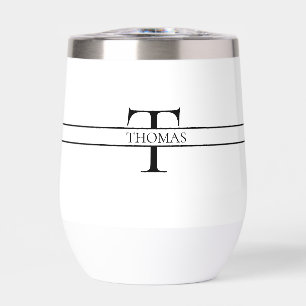 Elegant Personalized Monogrammed Custom Name  Thermal Wine Tumbler