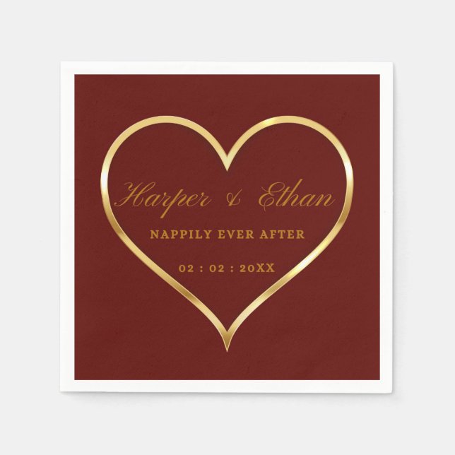 Elegant Personalized Monogrammed Wedding Napkins  (Front)