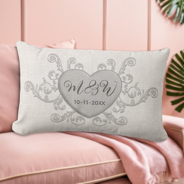 Elegant Personalized Monograms Wedding Gift Pillow (A Timeless Keepsake: Elegant Personalized Wedding Pillow 💑🕊️)